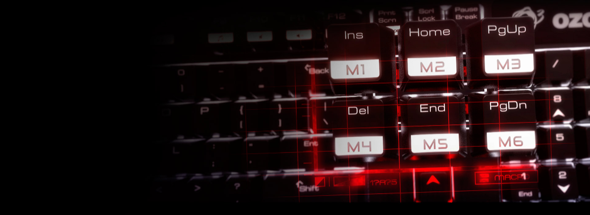 Keyboard OZONE STRIKE PRO Red Switch Mechanical Progaming Keyboard tích hợp 6 phím Macro tuỳ chỉnh dễ dàng